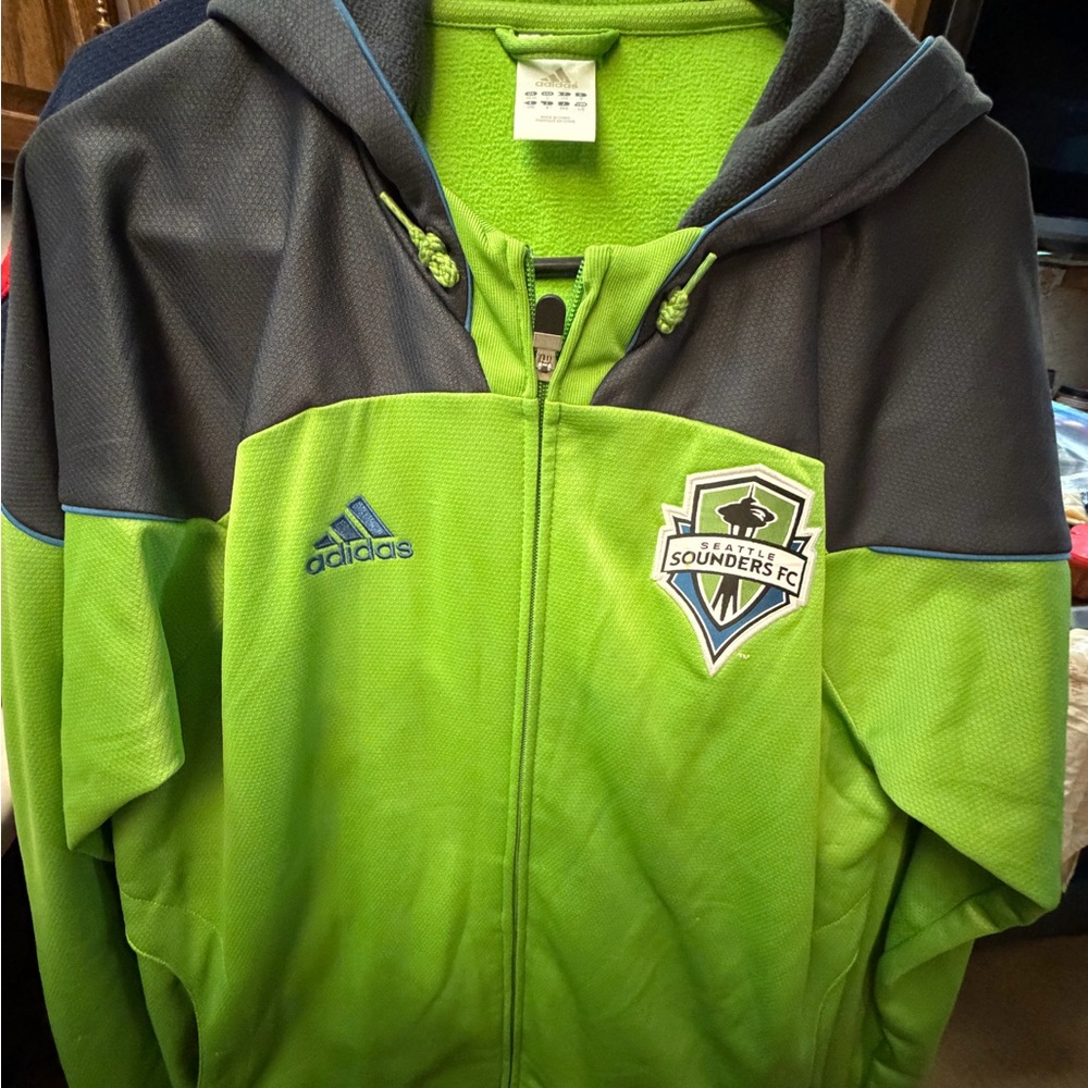 Adidas Seattle Sounders FC track jacket.